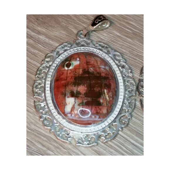 BUNDLE 2 gemstone large cabochon pendants statement style - Picture 3 of 6